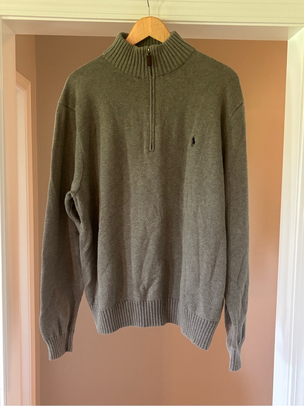 Ralph Lauren Olive Green Half-Zip Sweater